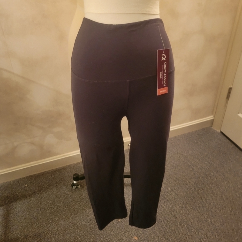 3pk Comfy Leggings High Waist Charcoal Grey Capri.